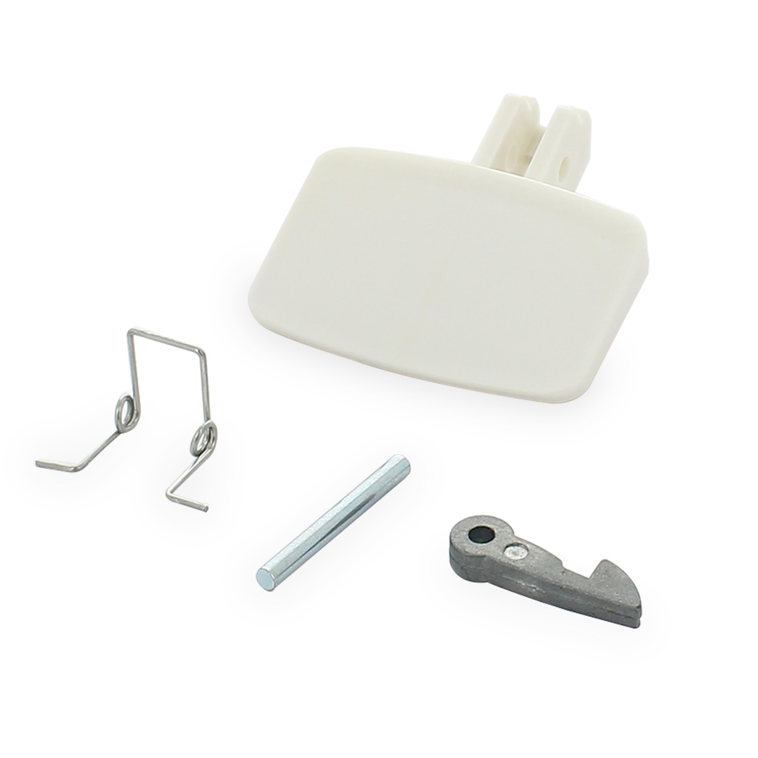 Kit maniglietta per oblò lavatrice di colore bianco adattabile