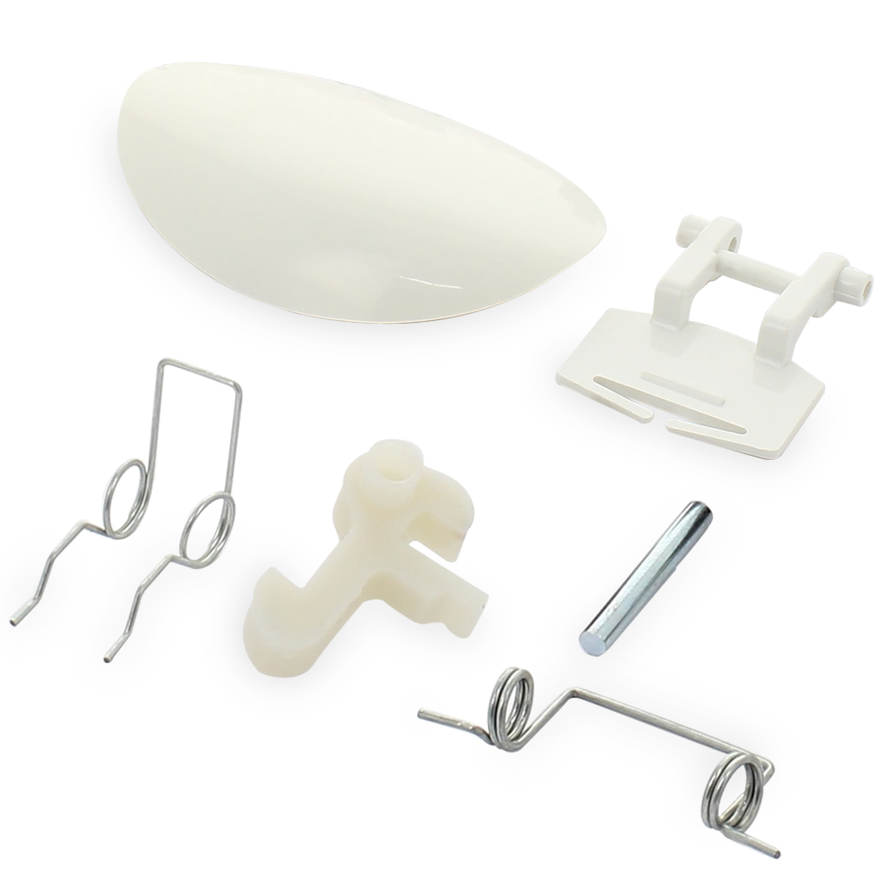 Kit maniglietta per oblò lavatrice di colore bianco adattabile