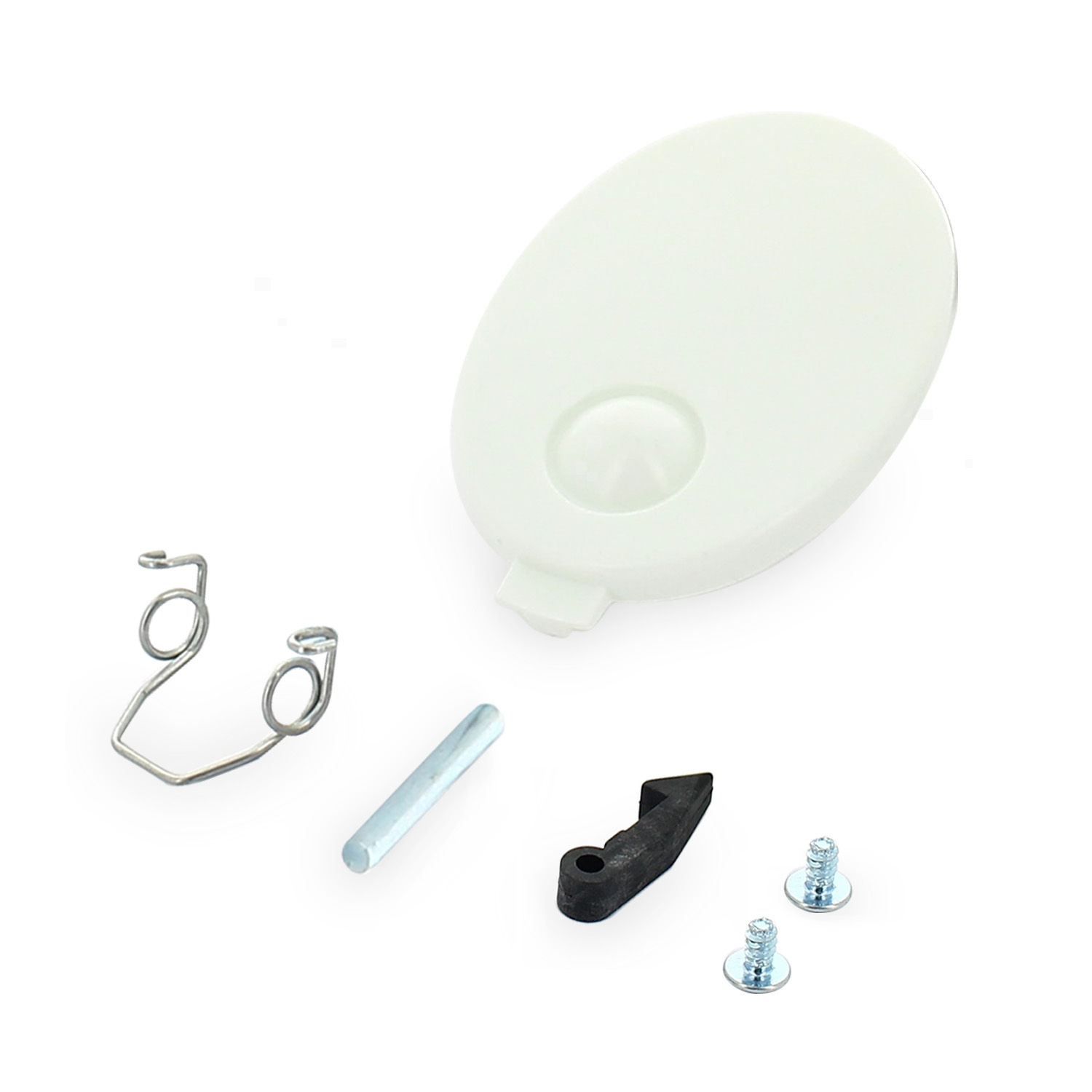 Kit maniglietta per oblò lavatrice di colore bianco adattabile