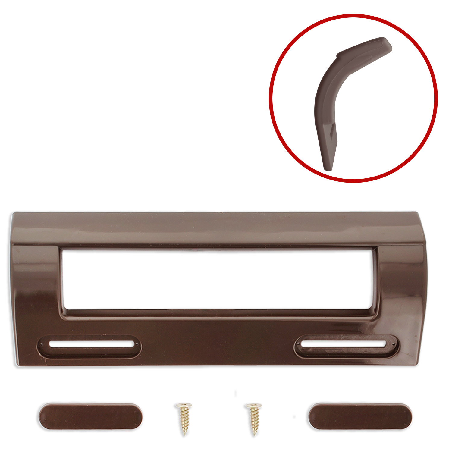 Maniglia per frigo curva di colore marrone interasse da 105 a 160 mm adattabile