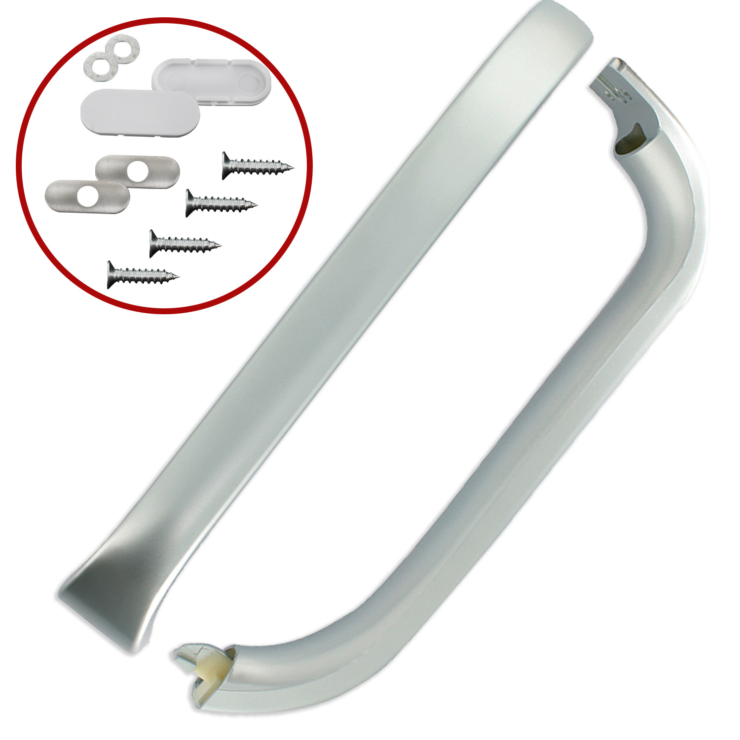 Coppia maniglie silver per frigo adattabile