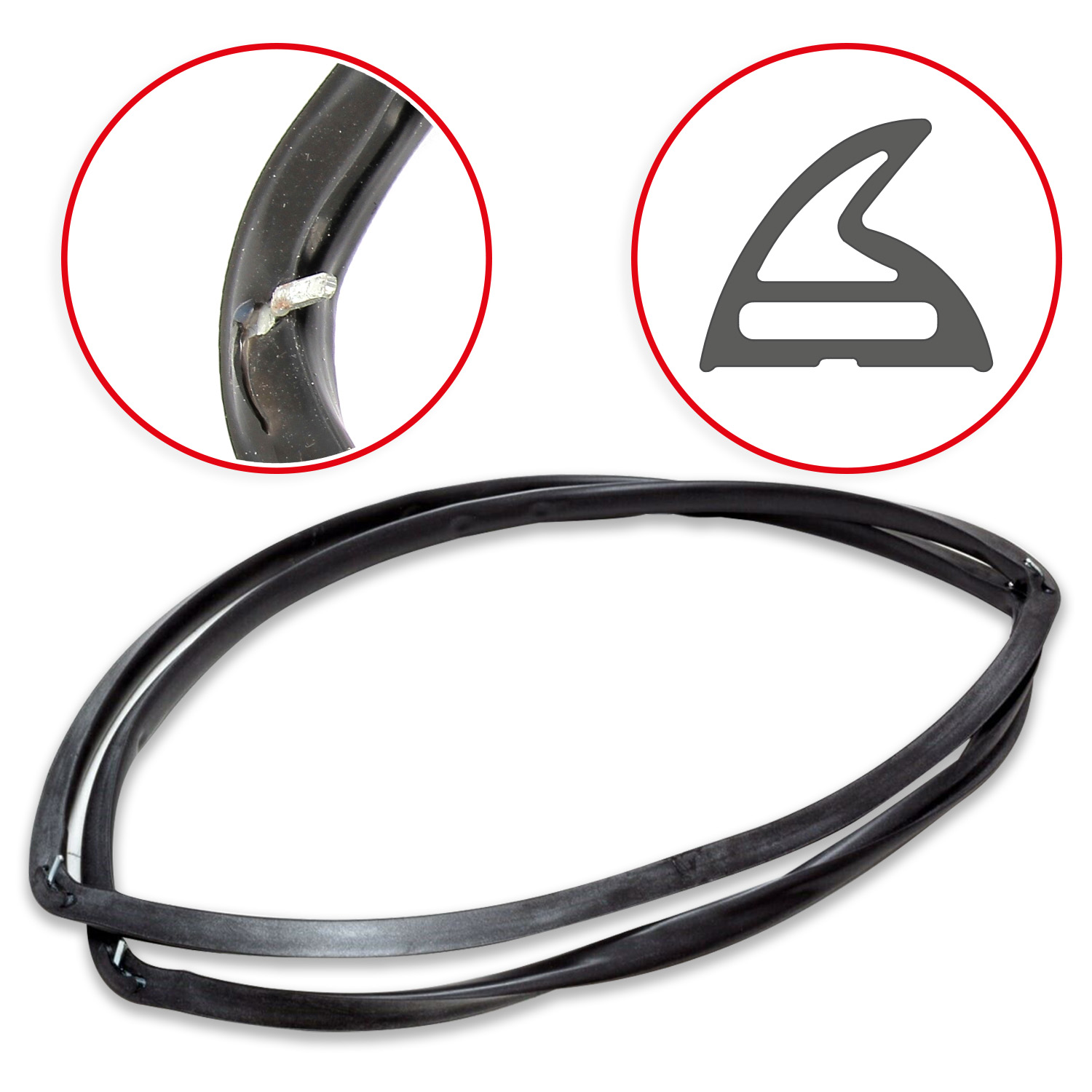 Guarnizione per forno 4 lunette + 1 gancio- misure 415 x 315mm ( 1460 mm ) adatt