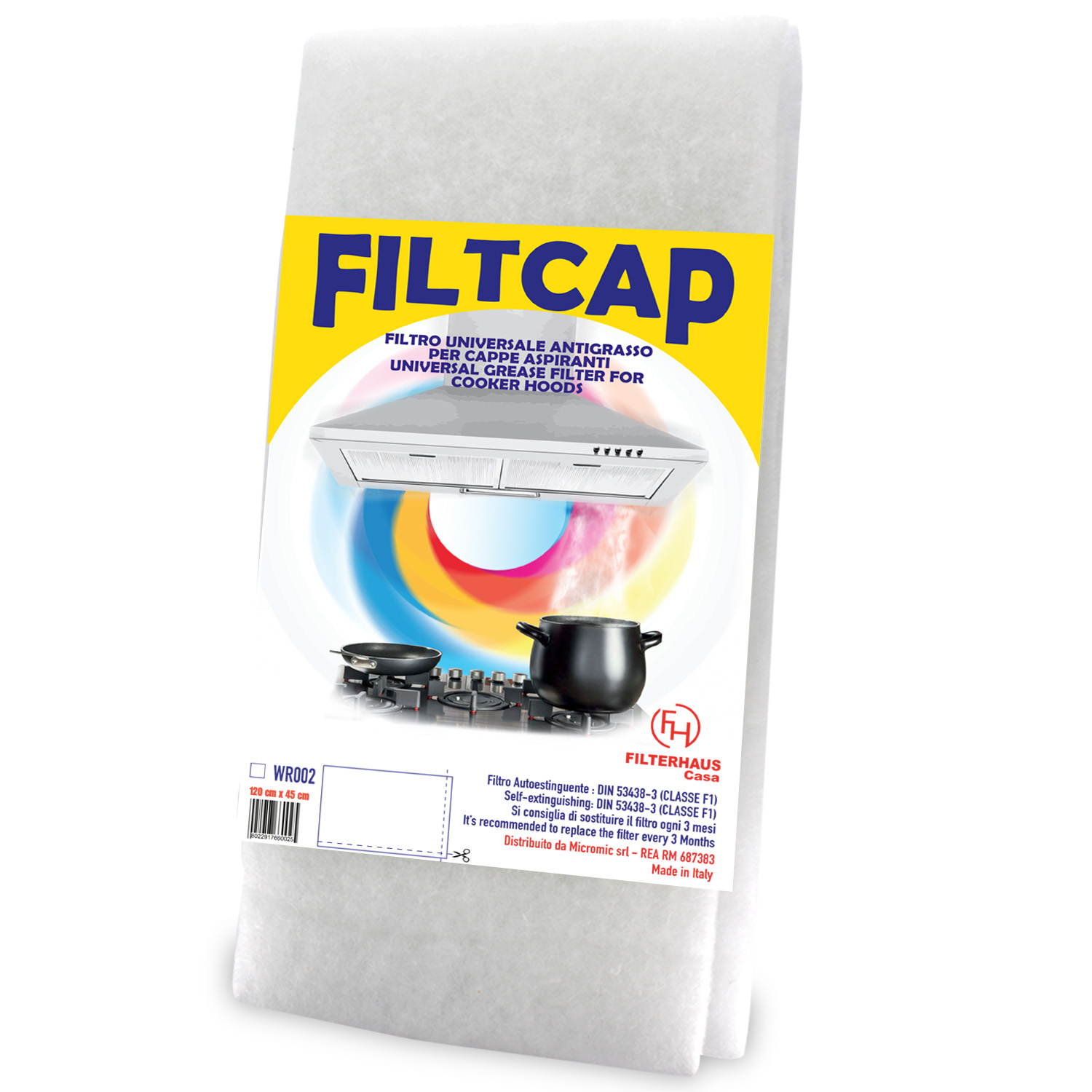 Filtro cappa in poliestere 120 x 450 cm in busta adattabile