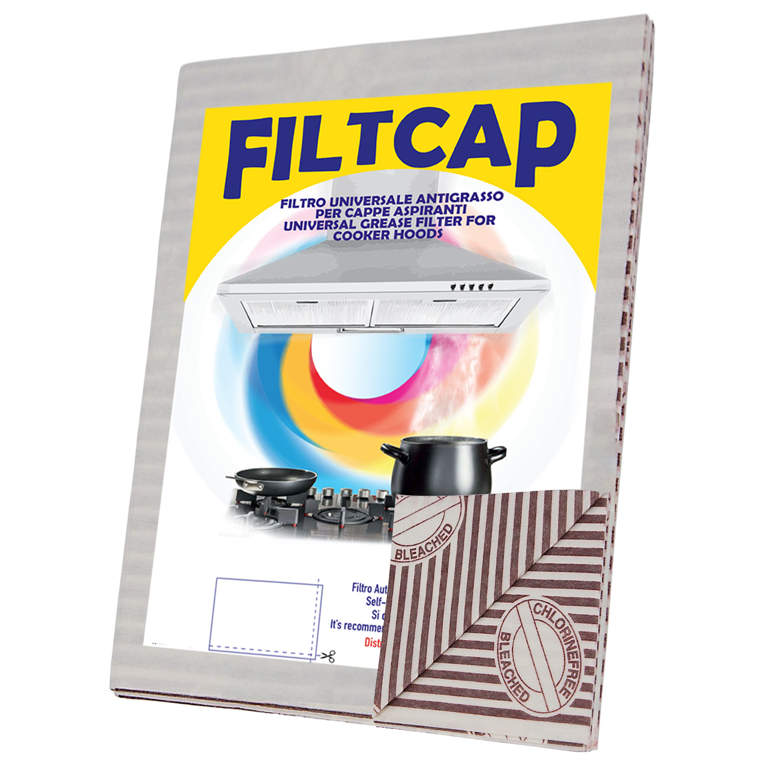 Kit filtro cappa con indicatore di saturazione + filtro a carbone attivo 90 x 45