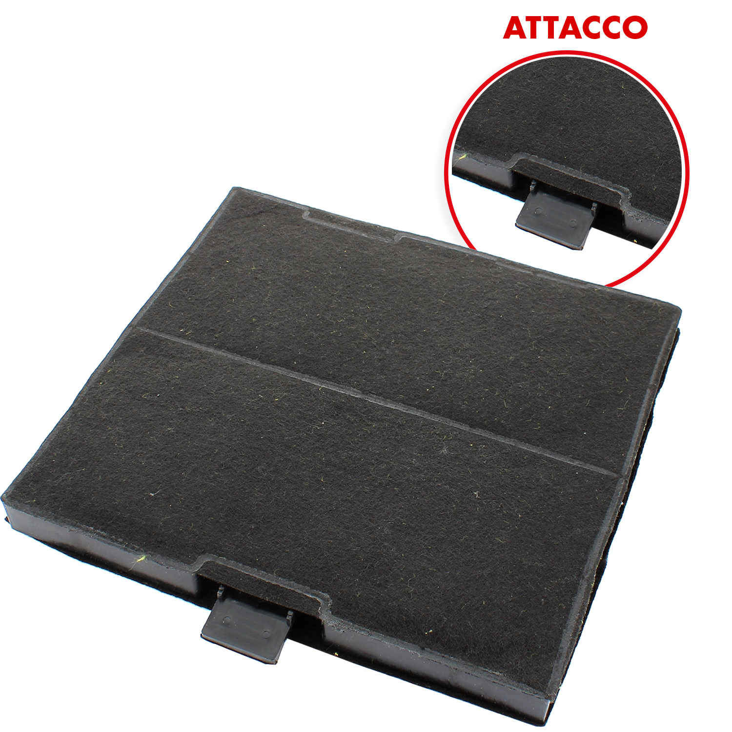 Filtro per cappa aspirante con carbone attivo 237 x 220 h 20 mm adattabile