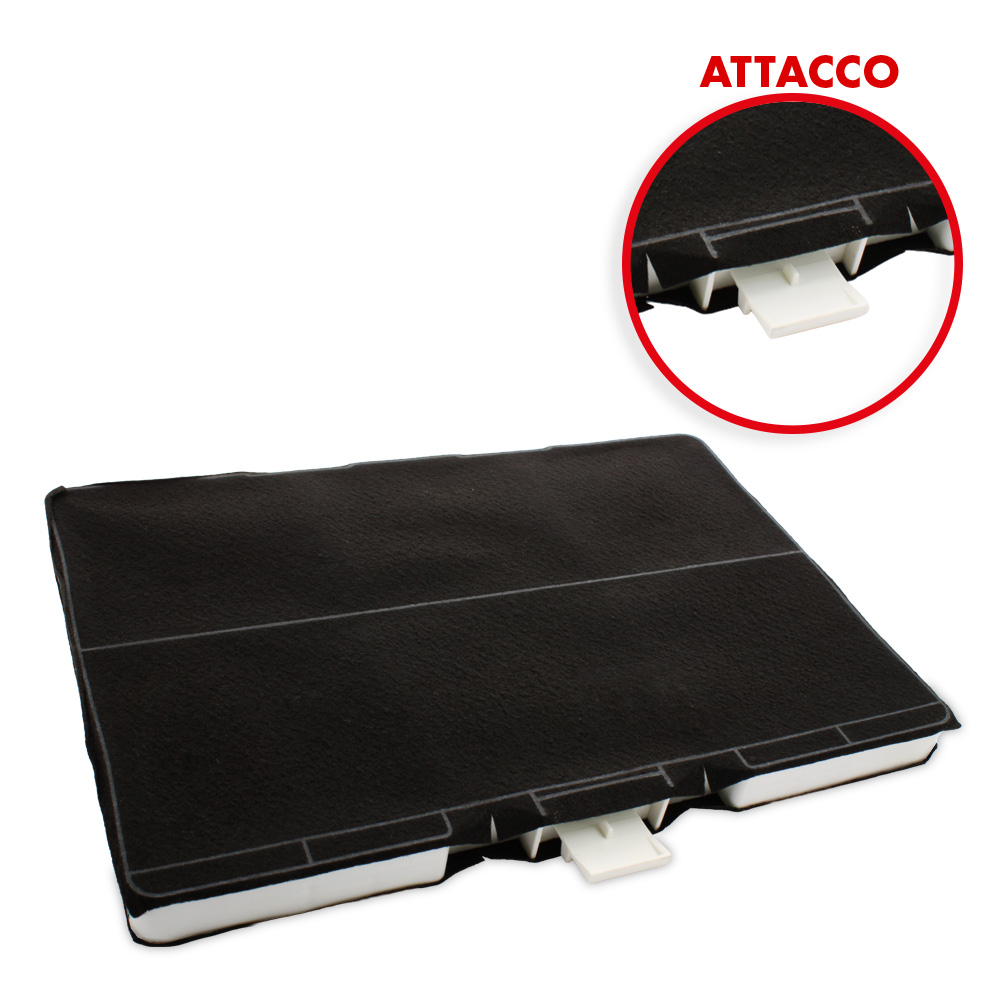 Filtro per cappa aspirante con carbone attivo 320 x 215 h 22 mm adattabile