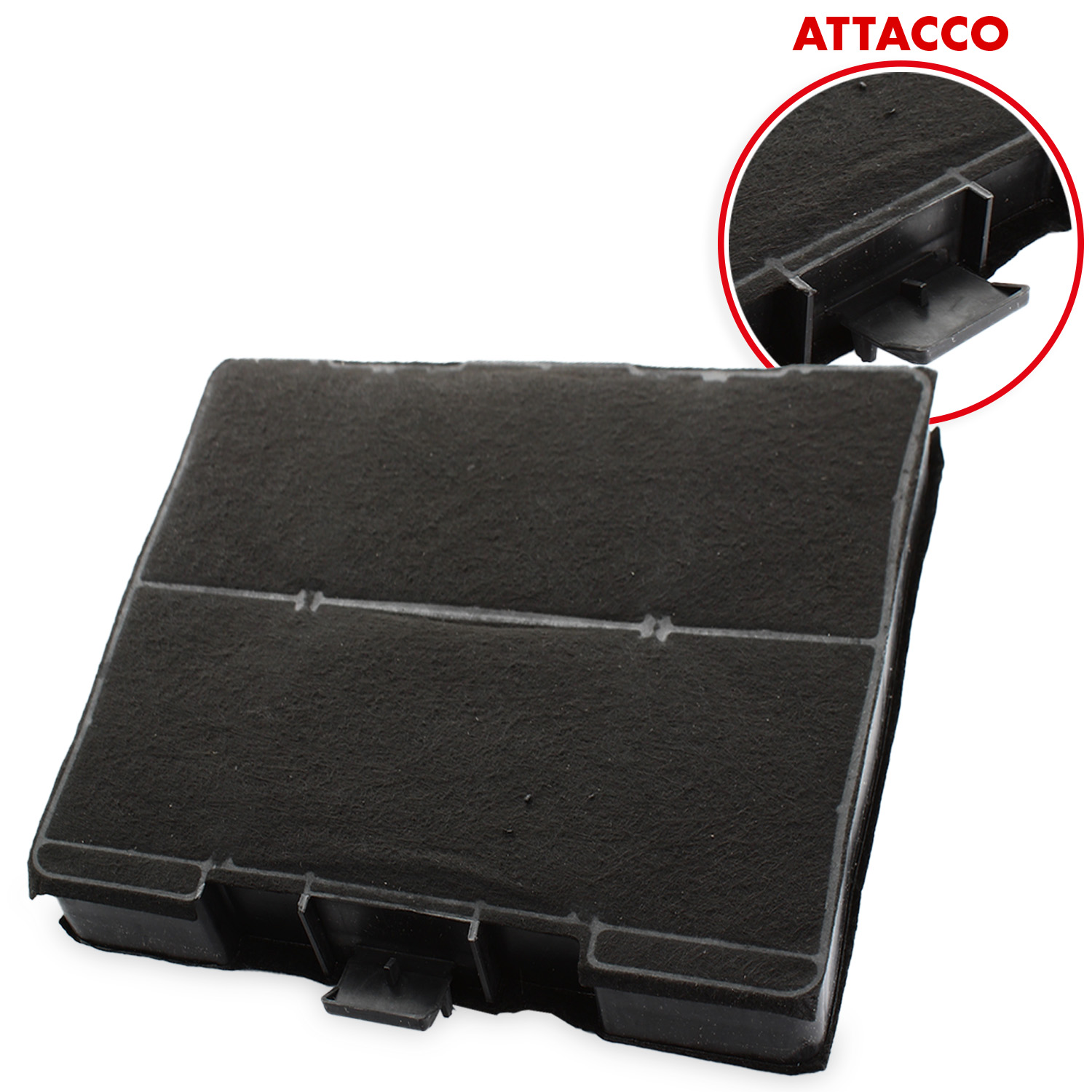 Filtro per cappa aspirante con carbone attivo 230 x 213 h 23 mm adattabile