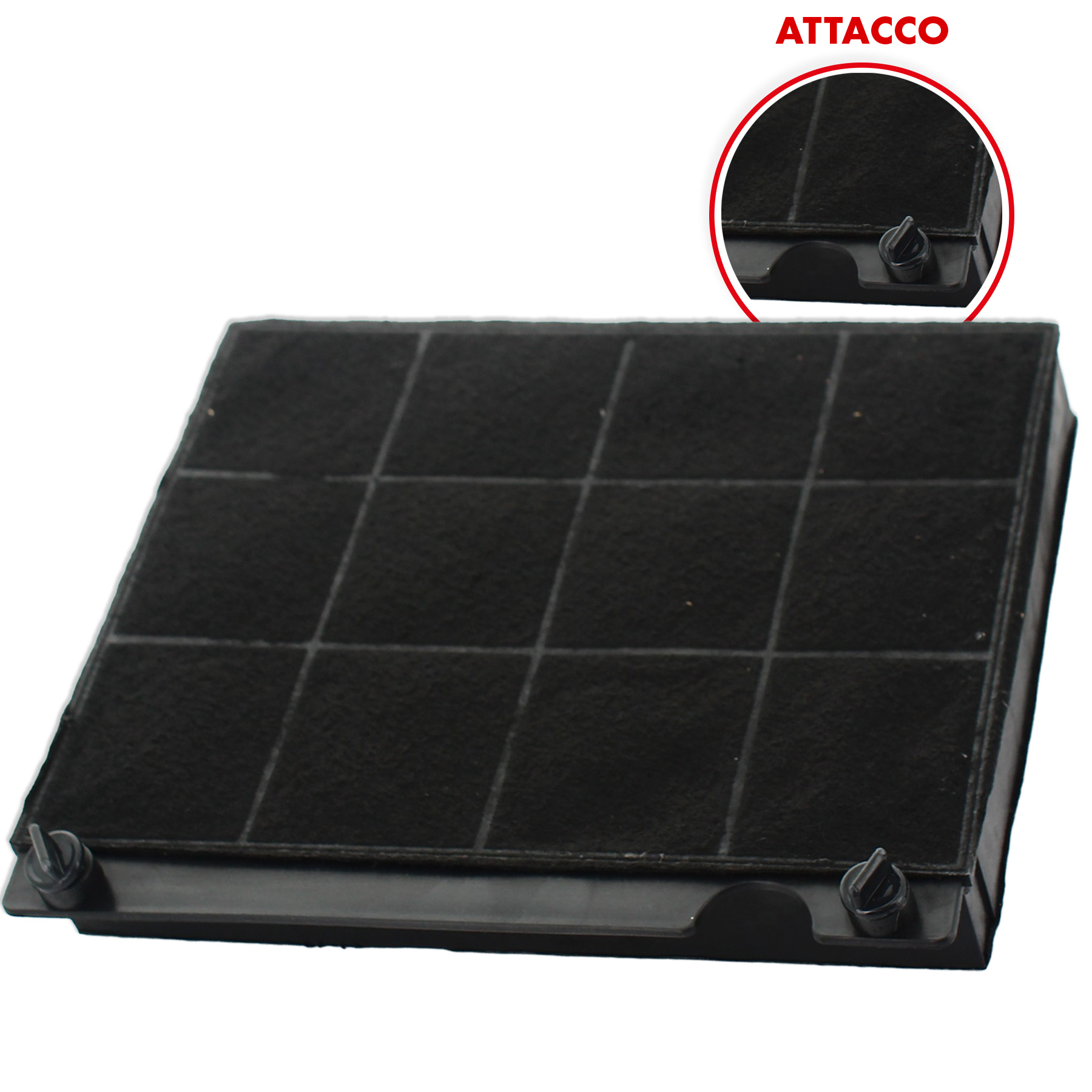 Filtro per cappa aspirante con carbone attivo 225 x 209 h 29 mm adattabile type