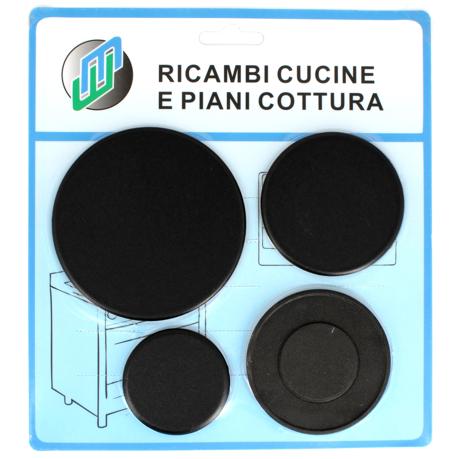 Kit 4 piattelli satinati 1 grande, 2 medi, piccolo in blister adattabili