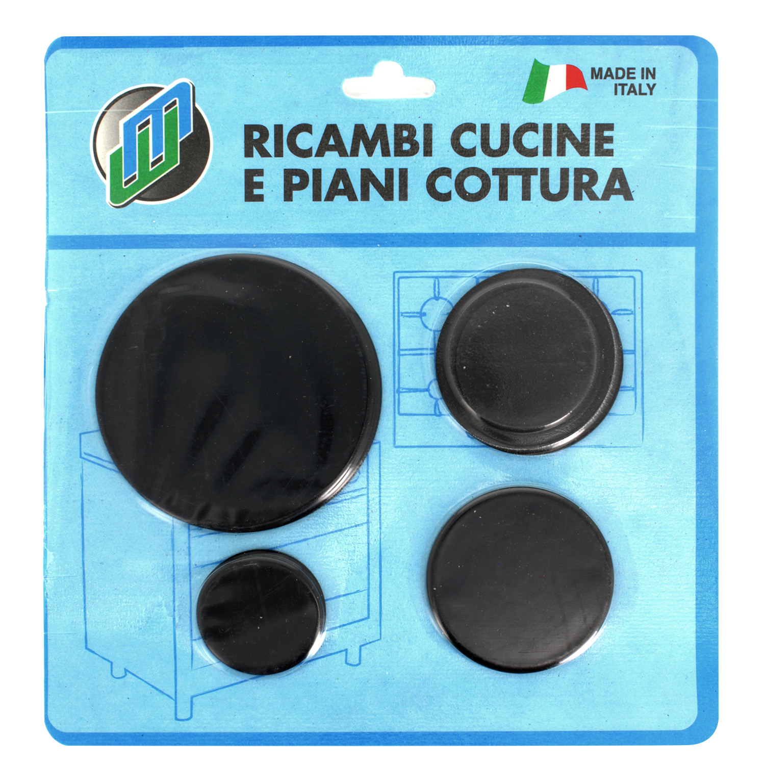 Kit 4 piattelli: 1 grande, 2 medi, 1 piccolo in blister adattabile