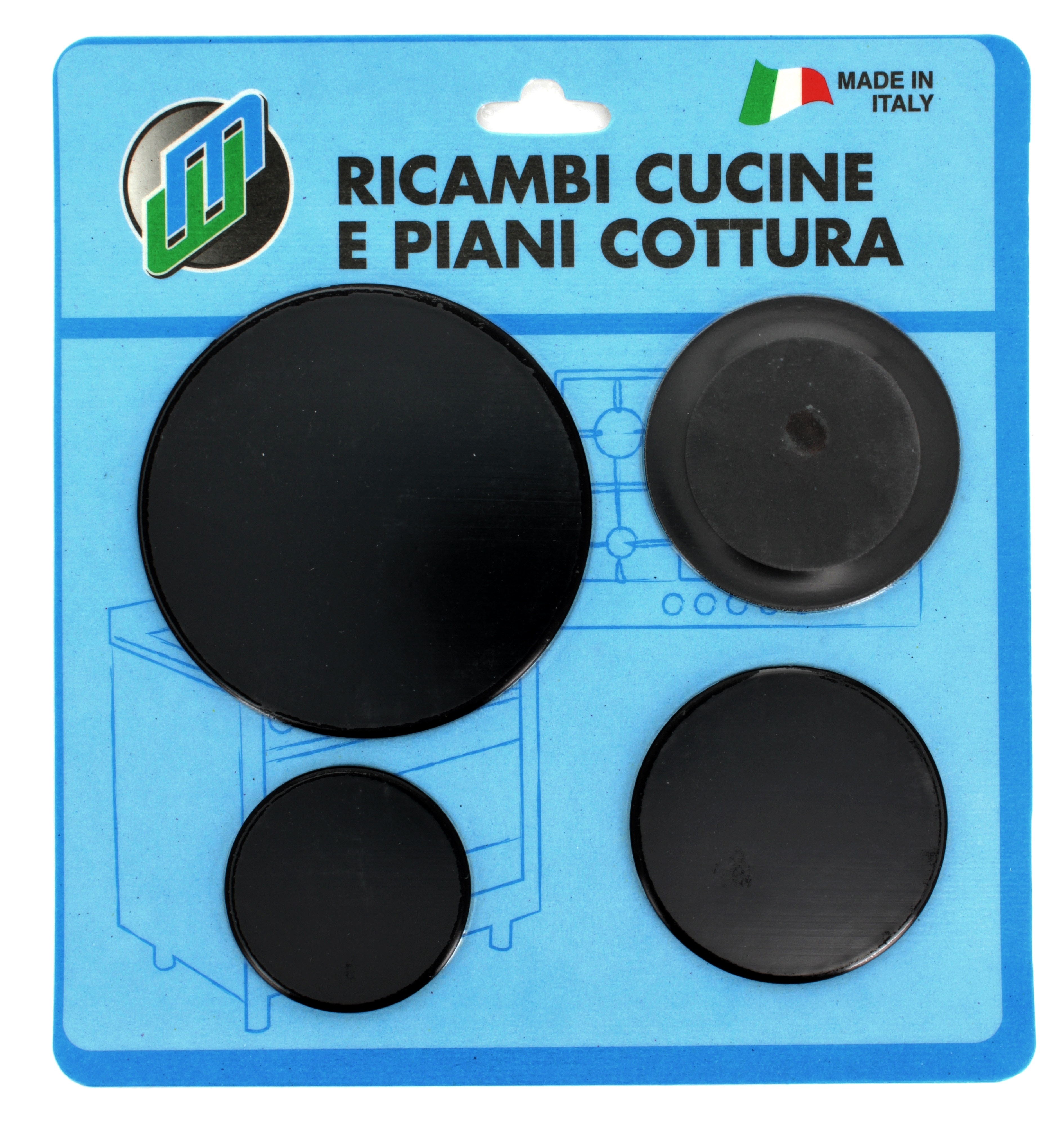 Kit 4 piattelli: 1 grande, 2 medi, piccolo in blister adattabili