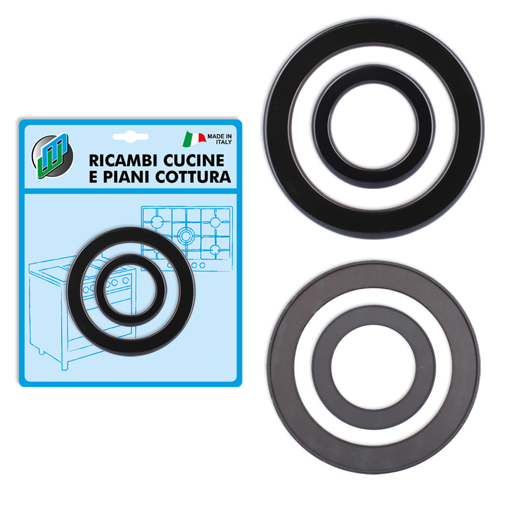Piattelli tripla corona centrale smaltato nero Ø78 mm + piattello esterno smalta