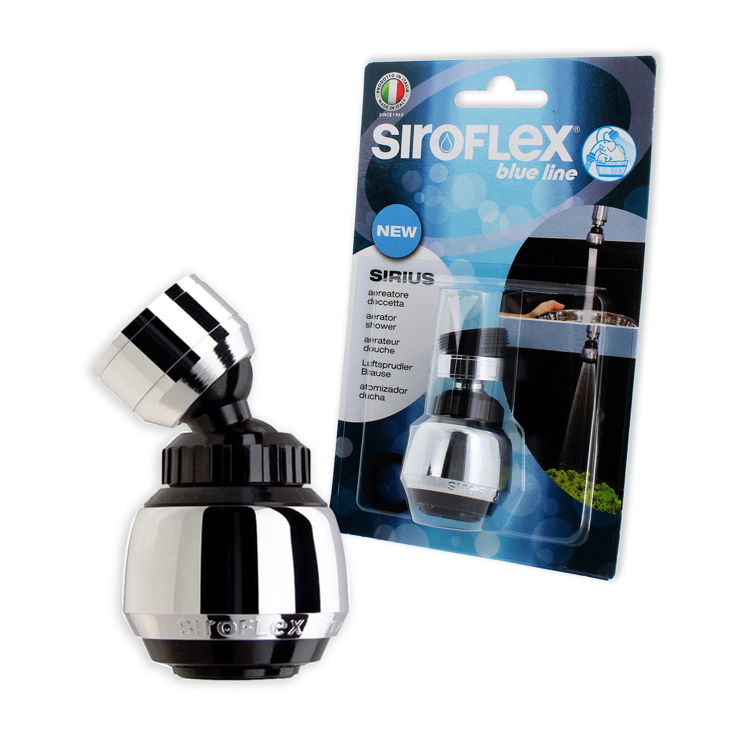 Rompigetto cromato/nero sirius, ghiera con filetto 22x1 f - 24x1 m 2505/s