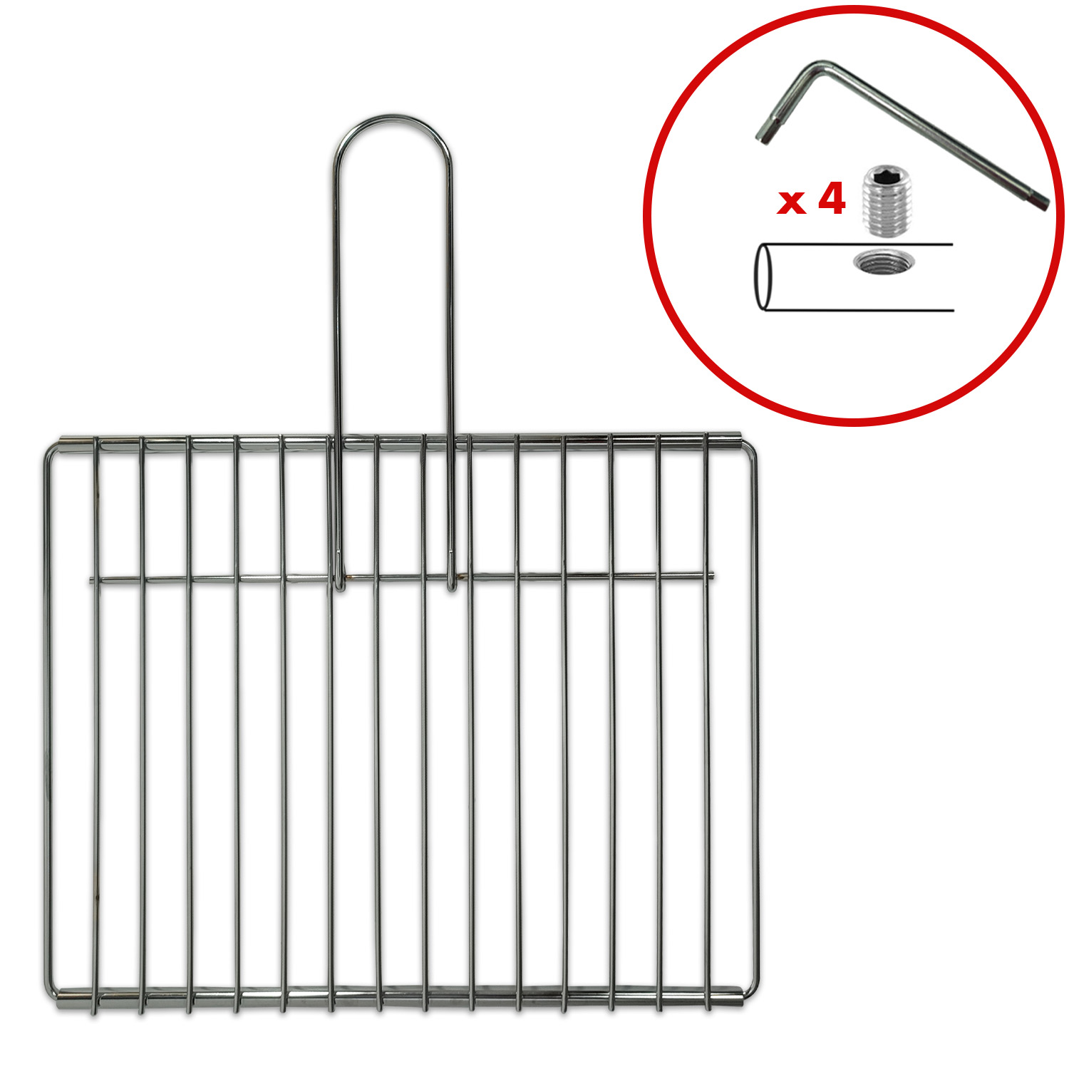 Griglia barbecue cromata estensibile misure M  370x300 mm allungabile 640x300 mm