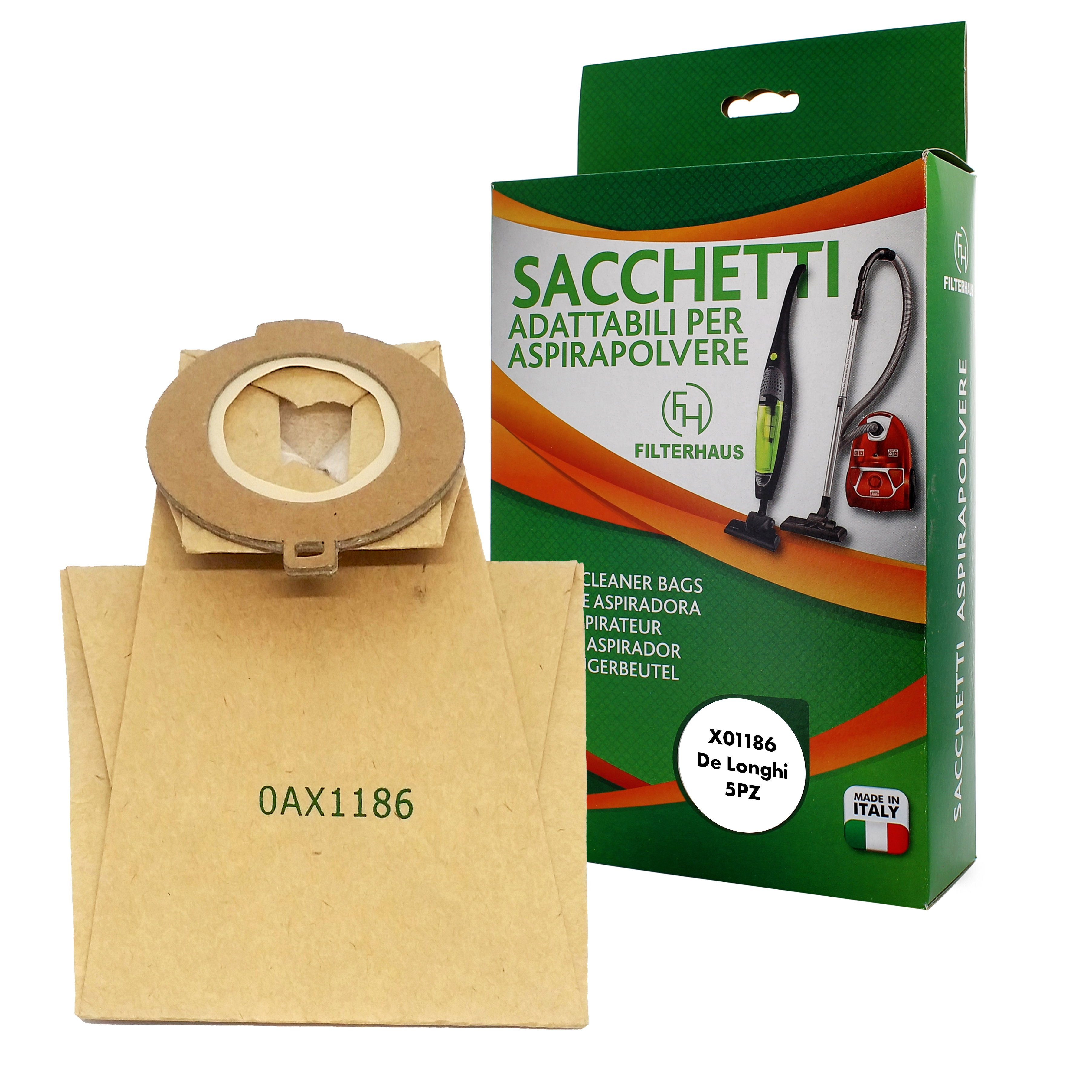 Confezione sacchetti per aspirapolvere in scatola da 5 pz per modello tabata  ad