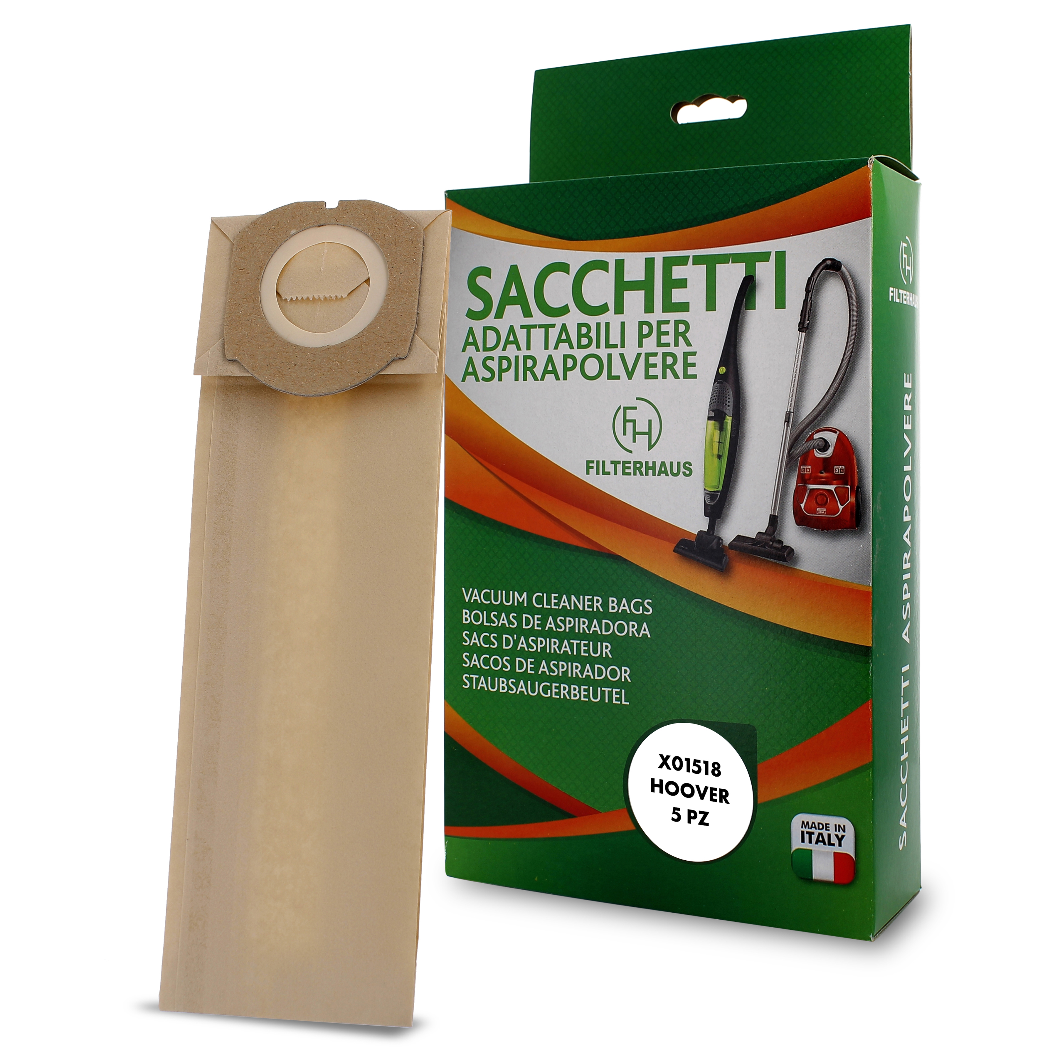 Scatola 5 sacchetti in carta adattabili syrene