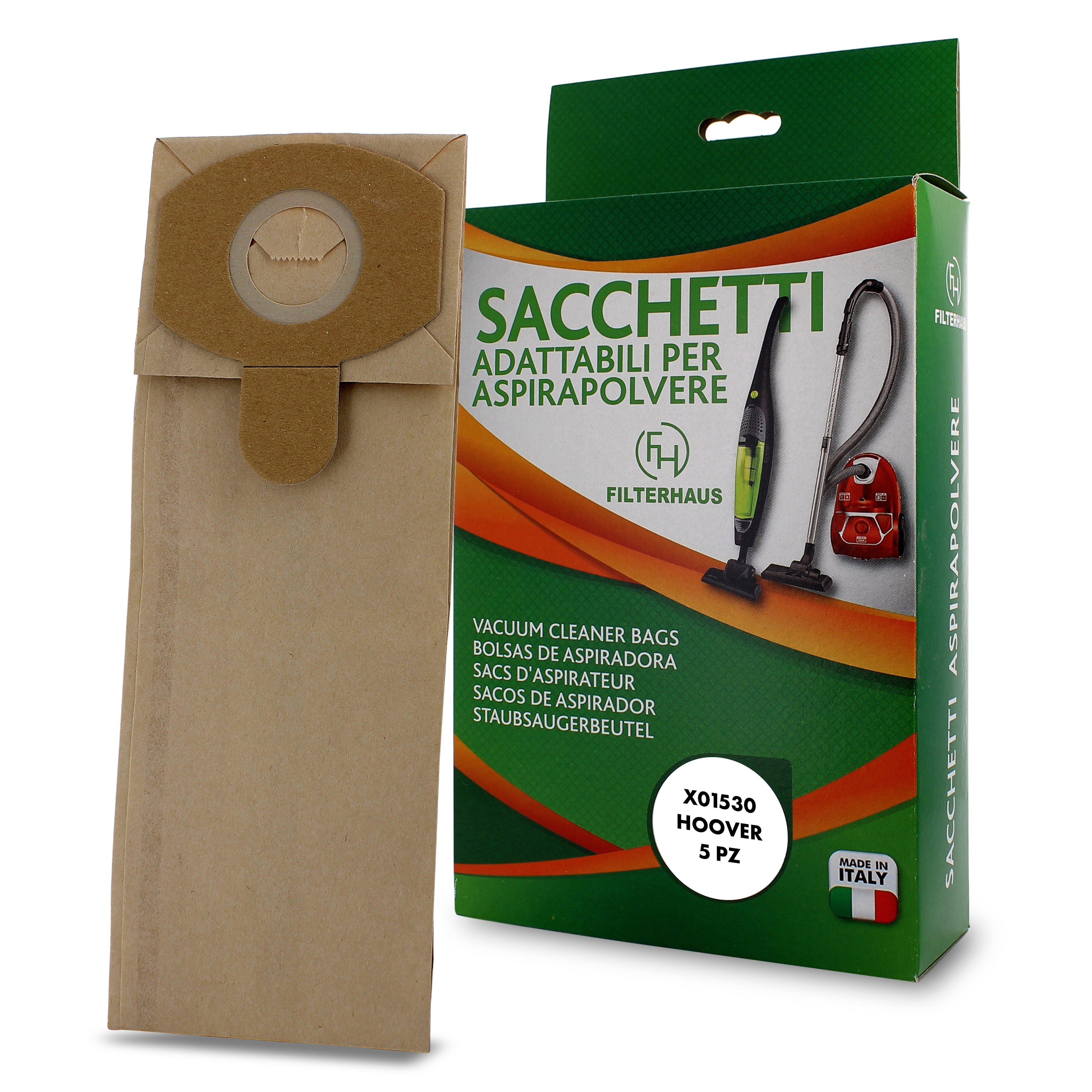 Confezione sacchetti per aspirapolvere in scatola da 5 pz per modello acenta ad
