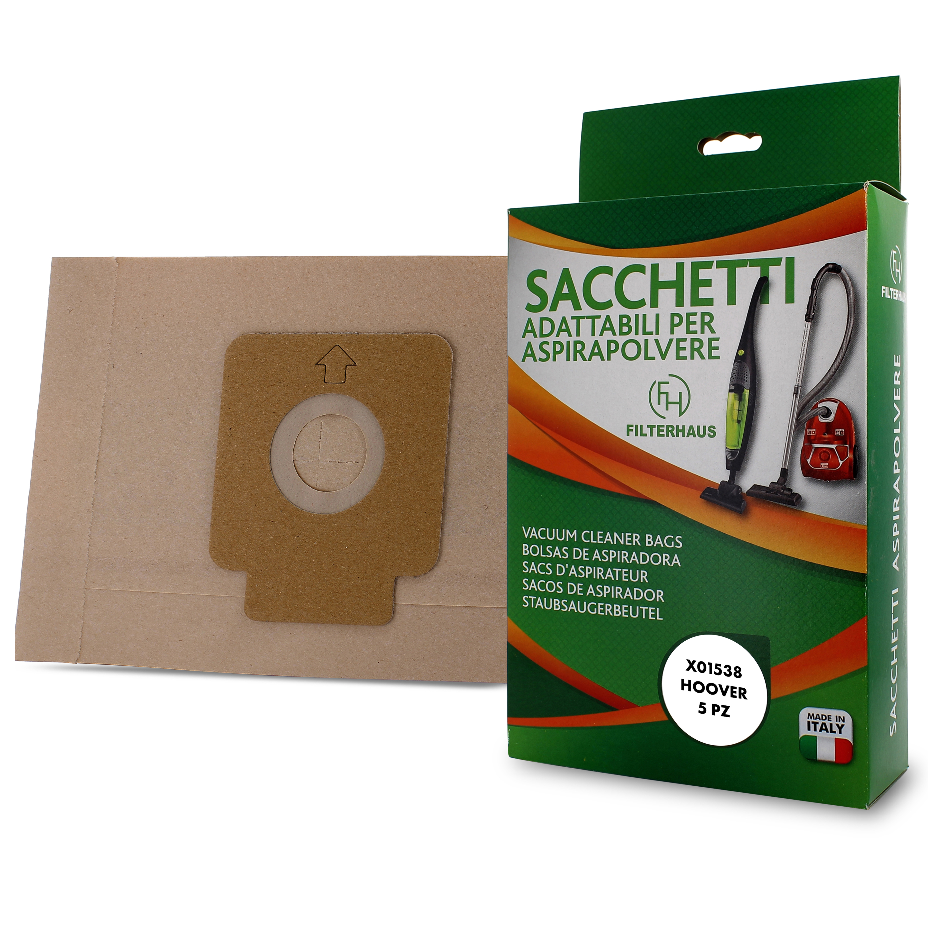 Confezione sacchetti per aspirapolvere in scatola da 5 pz per modello sprint  ad