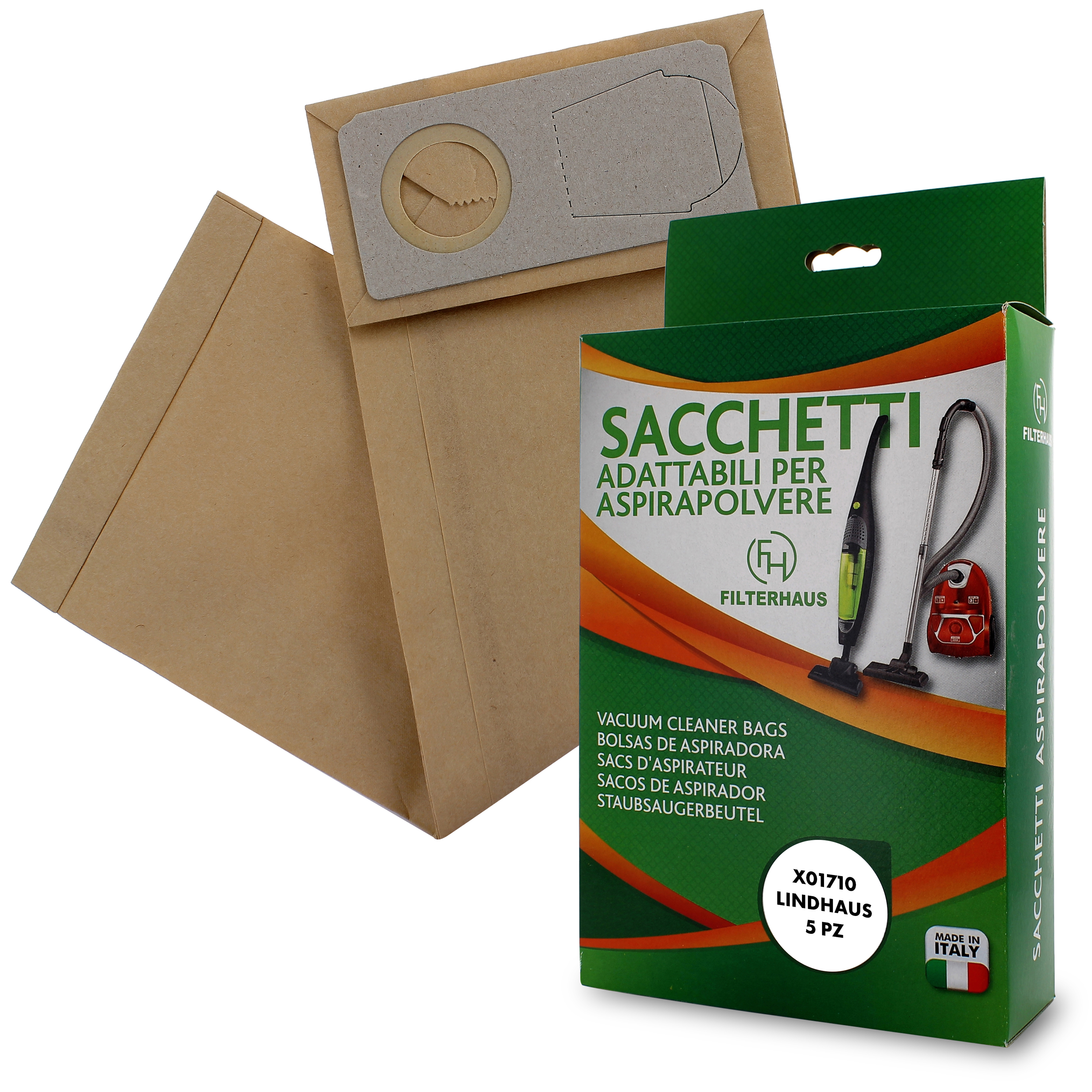 Confezione sacchetti per aspirapolvere in scatola da 5 pz per mod. hepa valzer 3