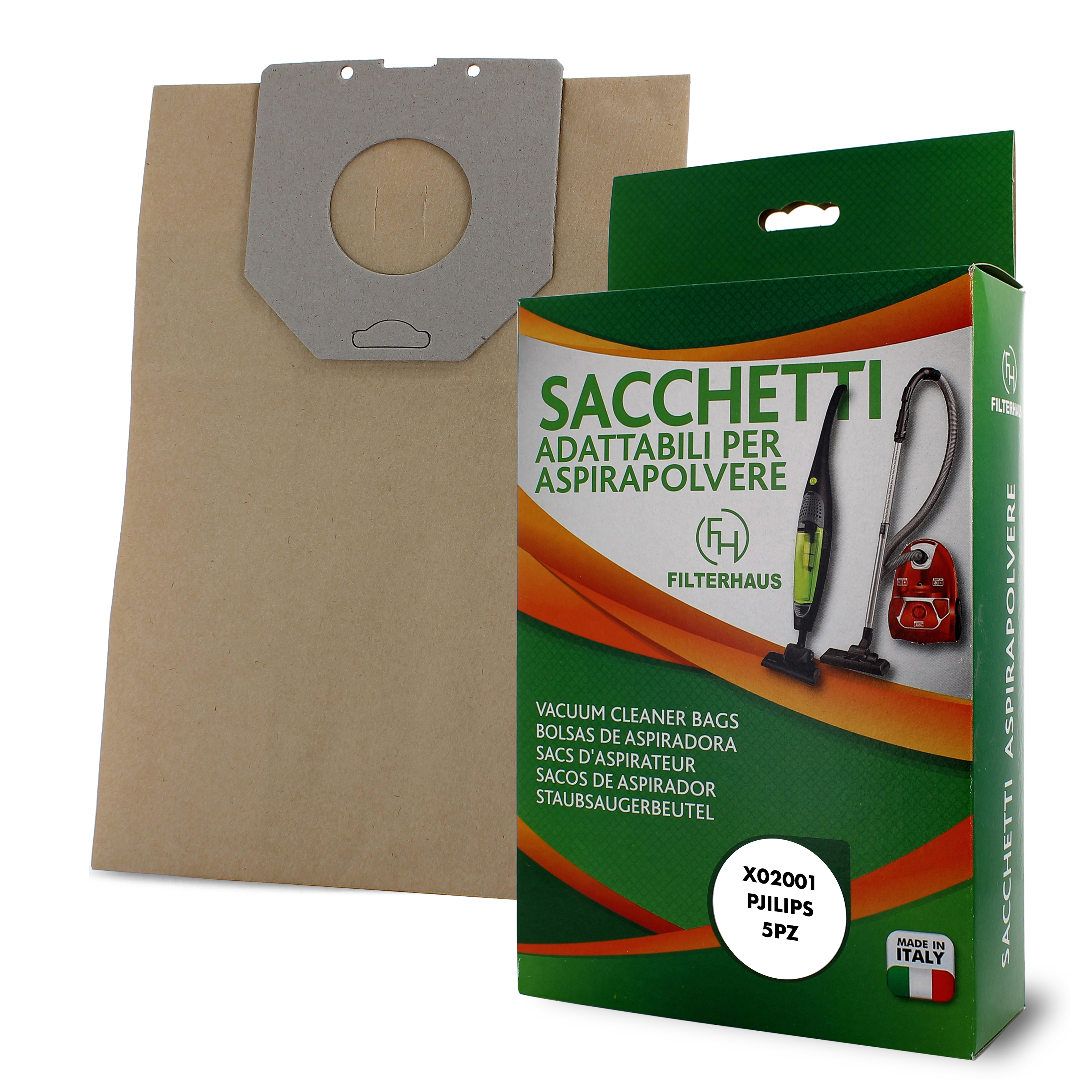 Confezione sacchetti per aspirapolvere in scatola da 5 pz per mod. oslo