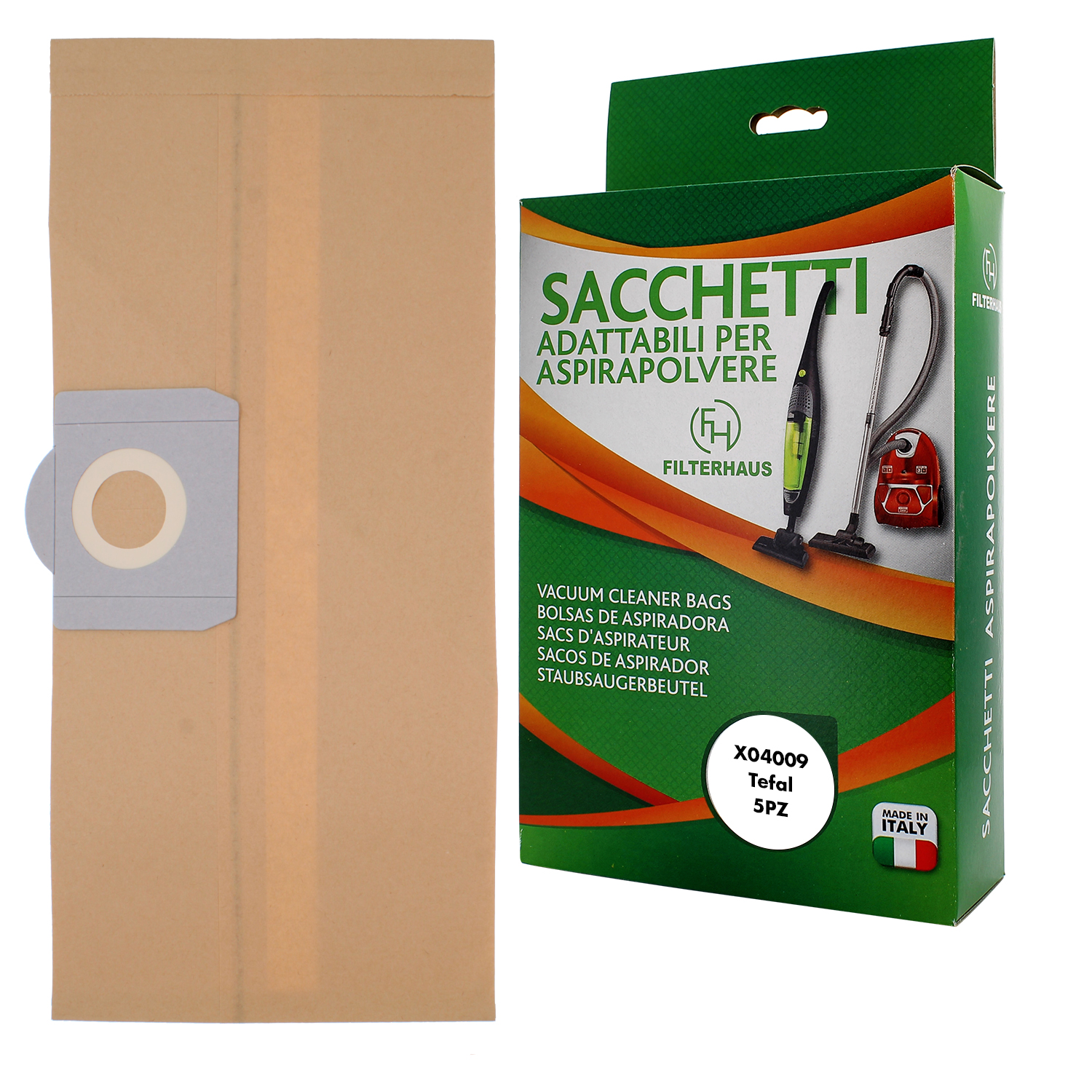 Confezione sacchetti per aspirapolvere in scatola da 5 pz per modello bully adat