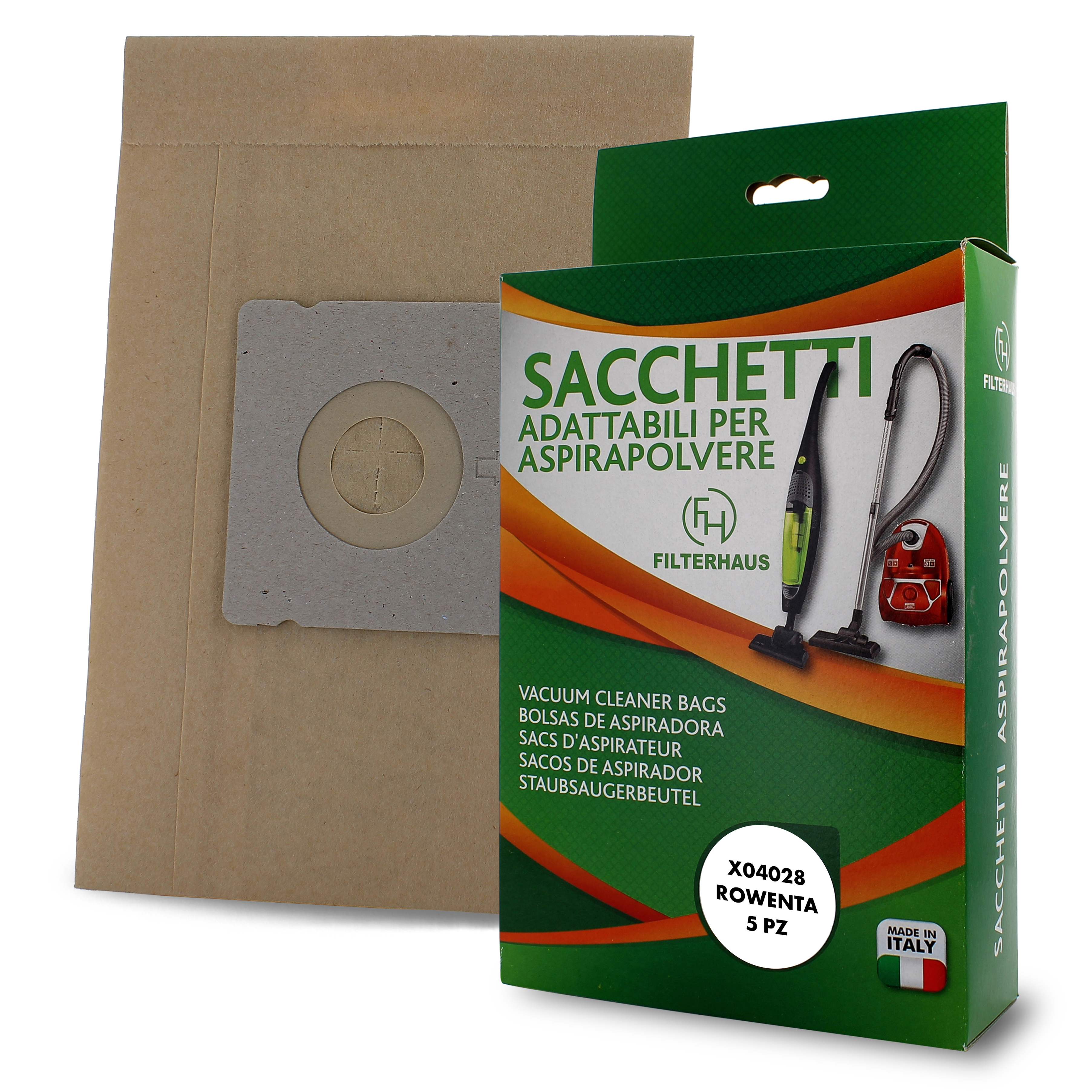 Confezione sacchetti per aspirapolvere in scatola da 5 pz per mod. compacteo  ad