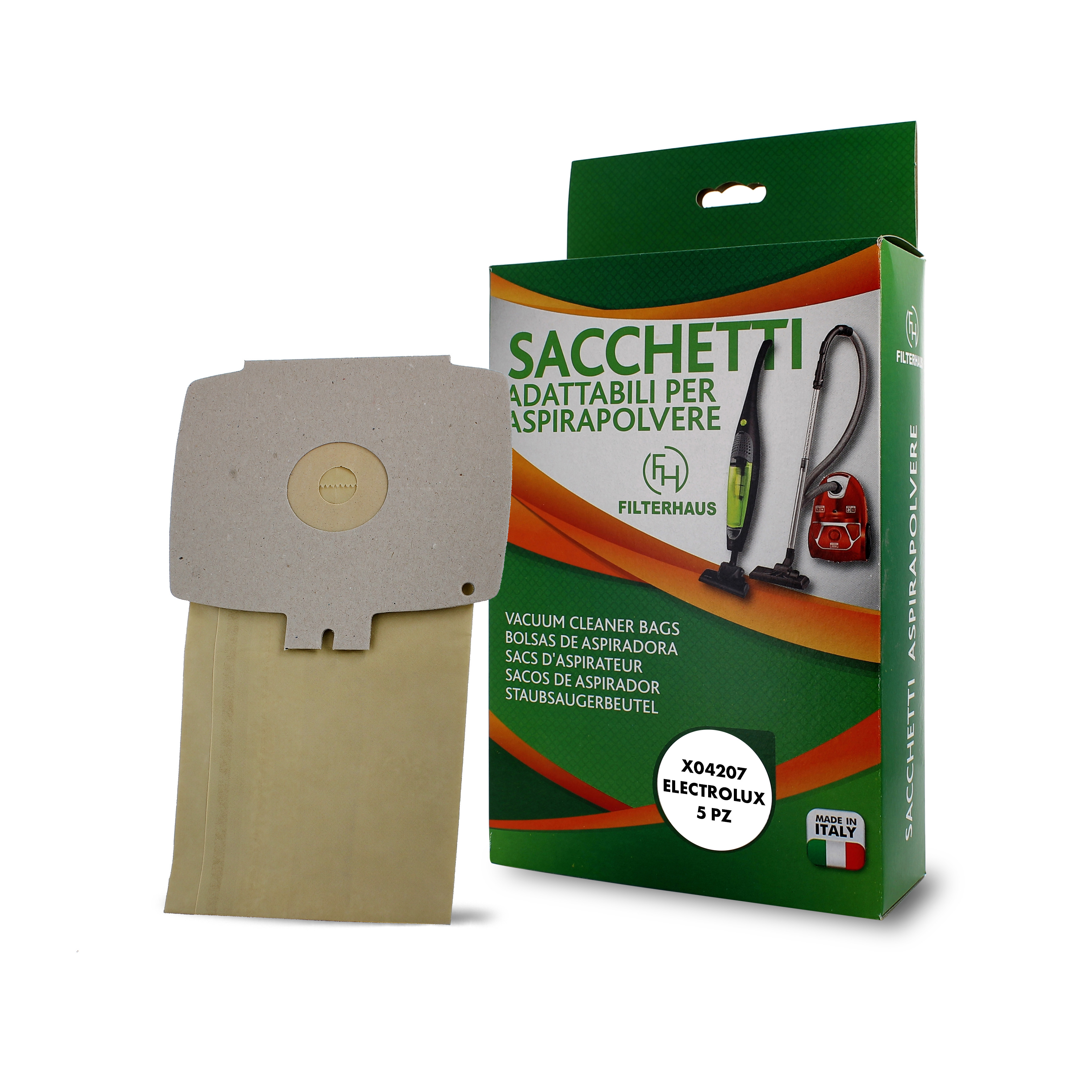 Confezione sacchetti per aspirapolvere in scatola da 5 pz per modello D 715 - 72