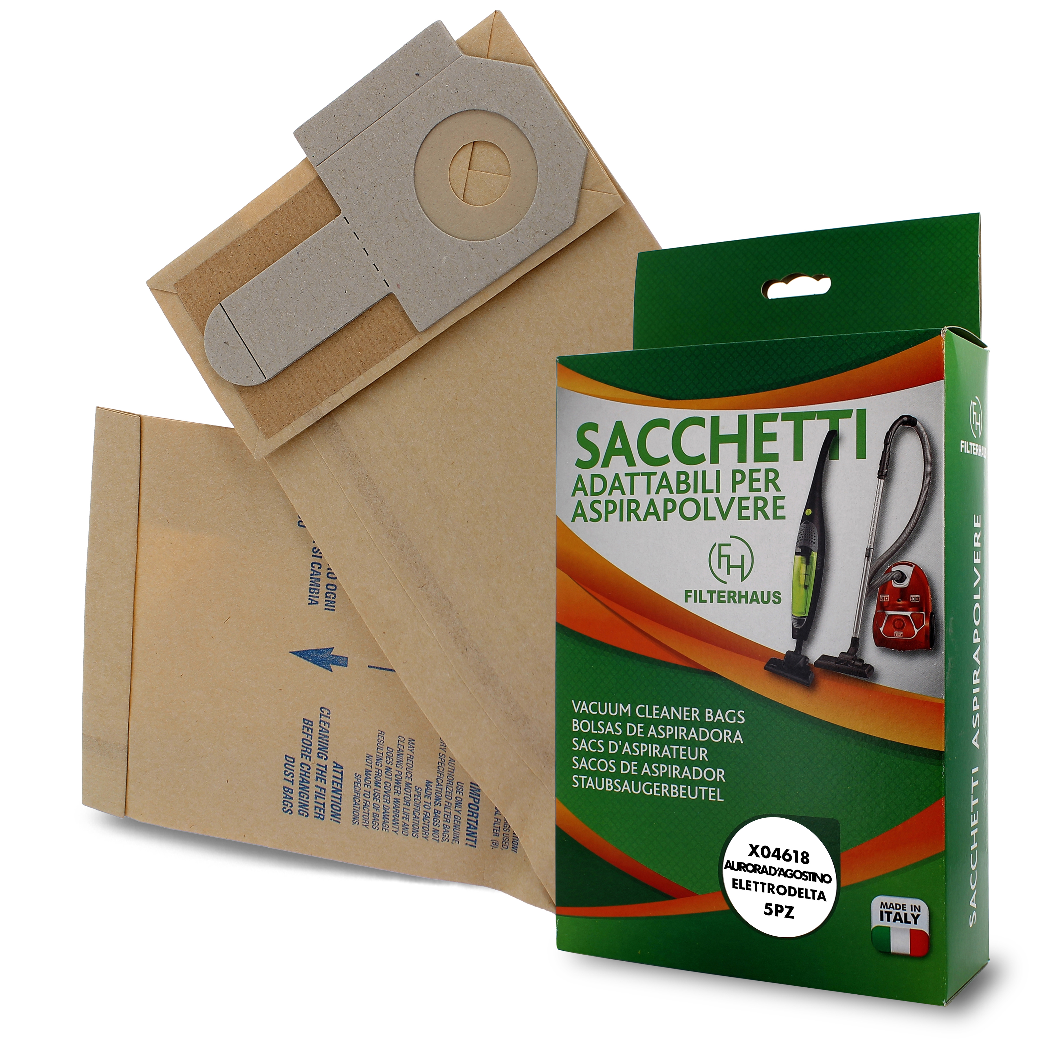 Confezione sacchetti per aspirapolvere in scatola da 5 pz per mod. tuono adattab
