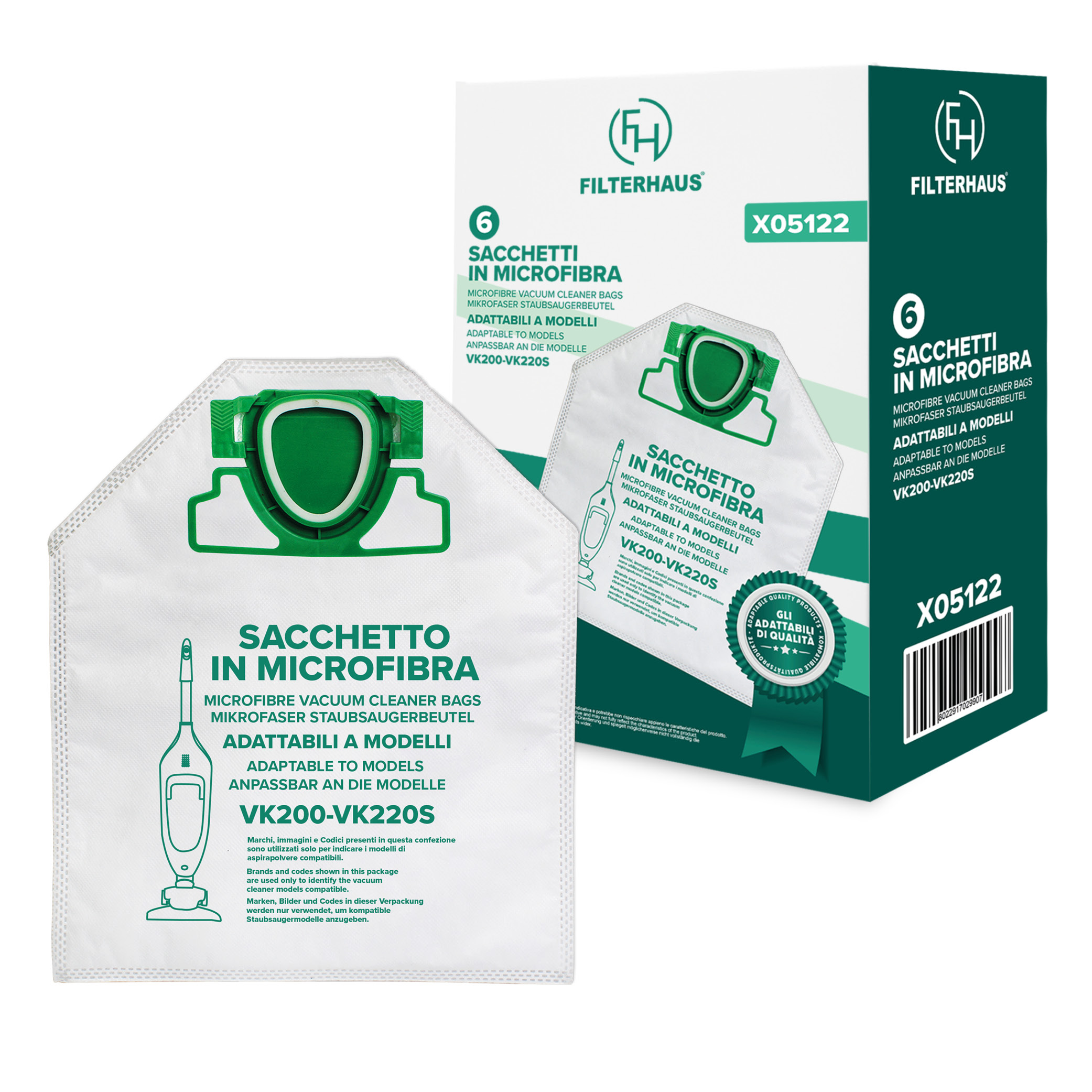 Sacchetti in microfibra adattabili a modelli VK200 e VK220S