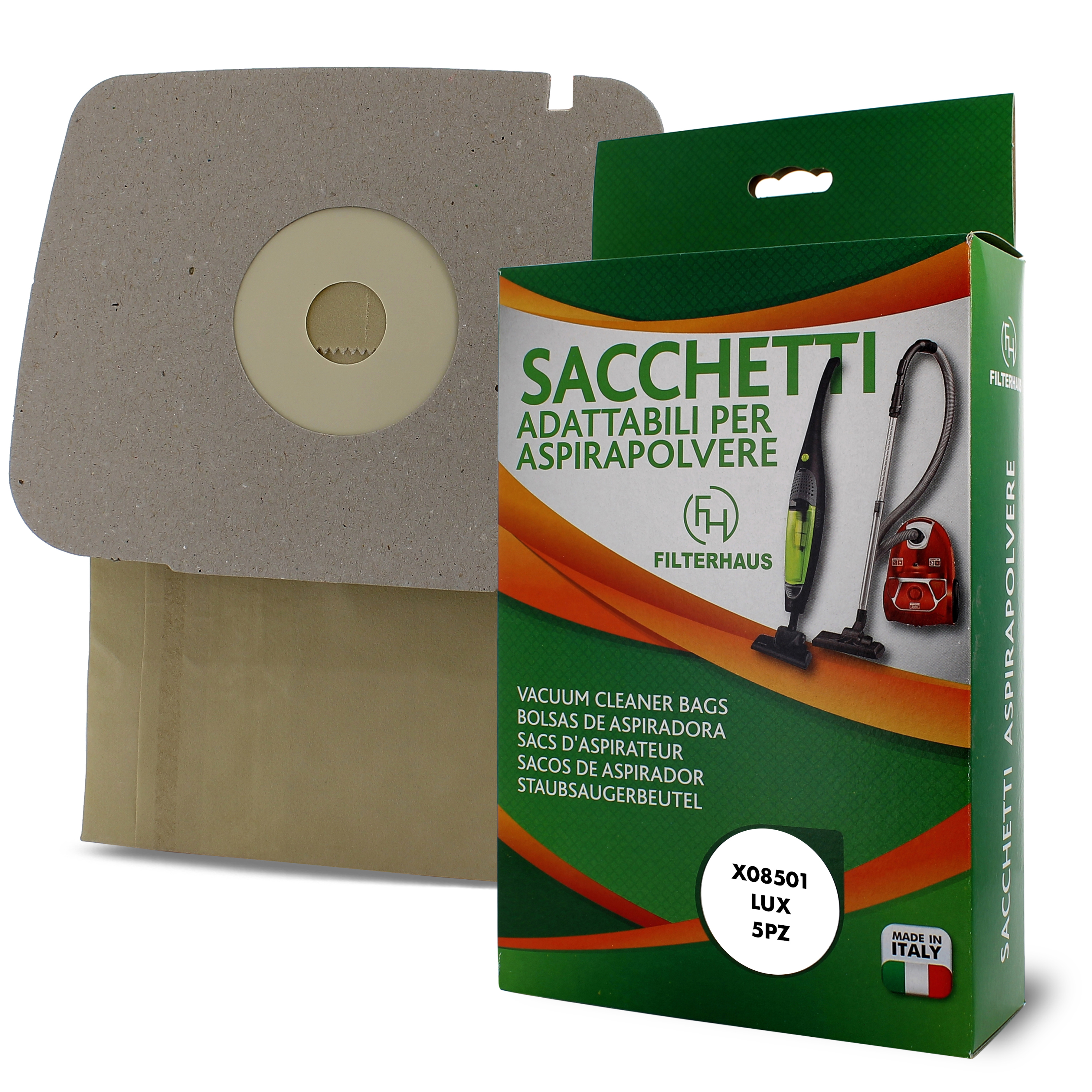 Confezione sacchetti per aspirapolvere in scatola da 5 pz per mod. lux 1 - D820