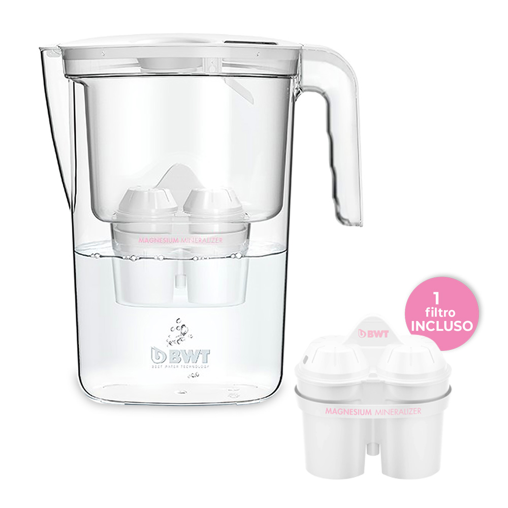 Caraffa bwt modello vida capacità 2,6 lt longlifemg2+ di colore bianco con conta