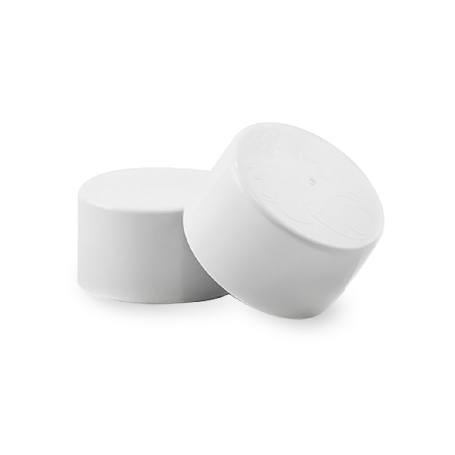 Confezione da 2 tappi bianchi per bottiglia in plastica