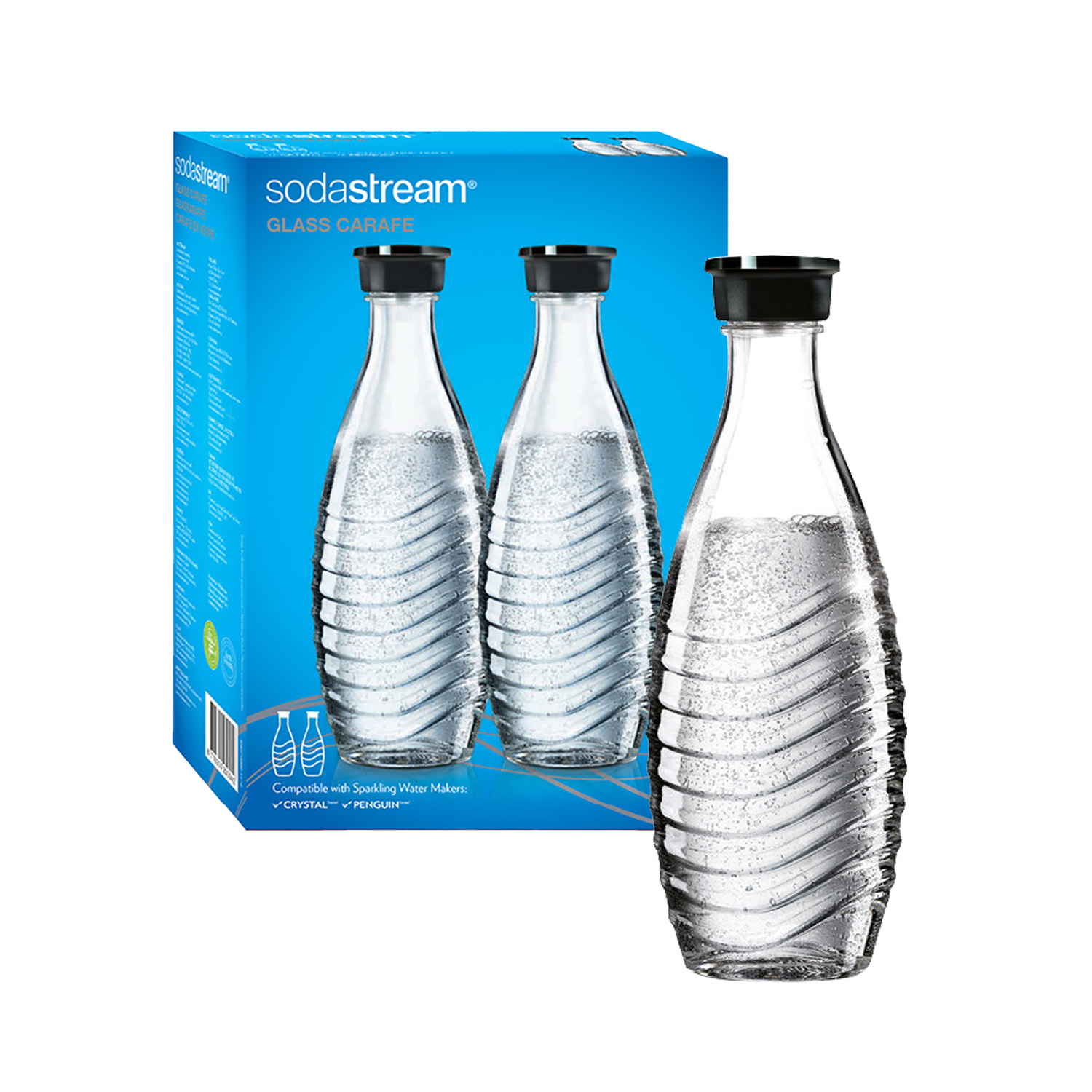Bottiglia in vetro per gasatori modelli penguin e crystal confezione bipack da 2