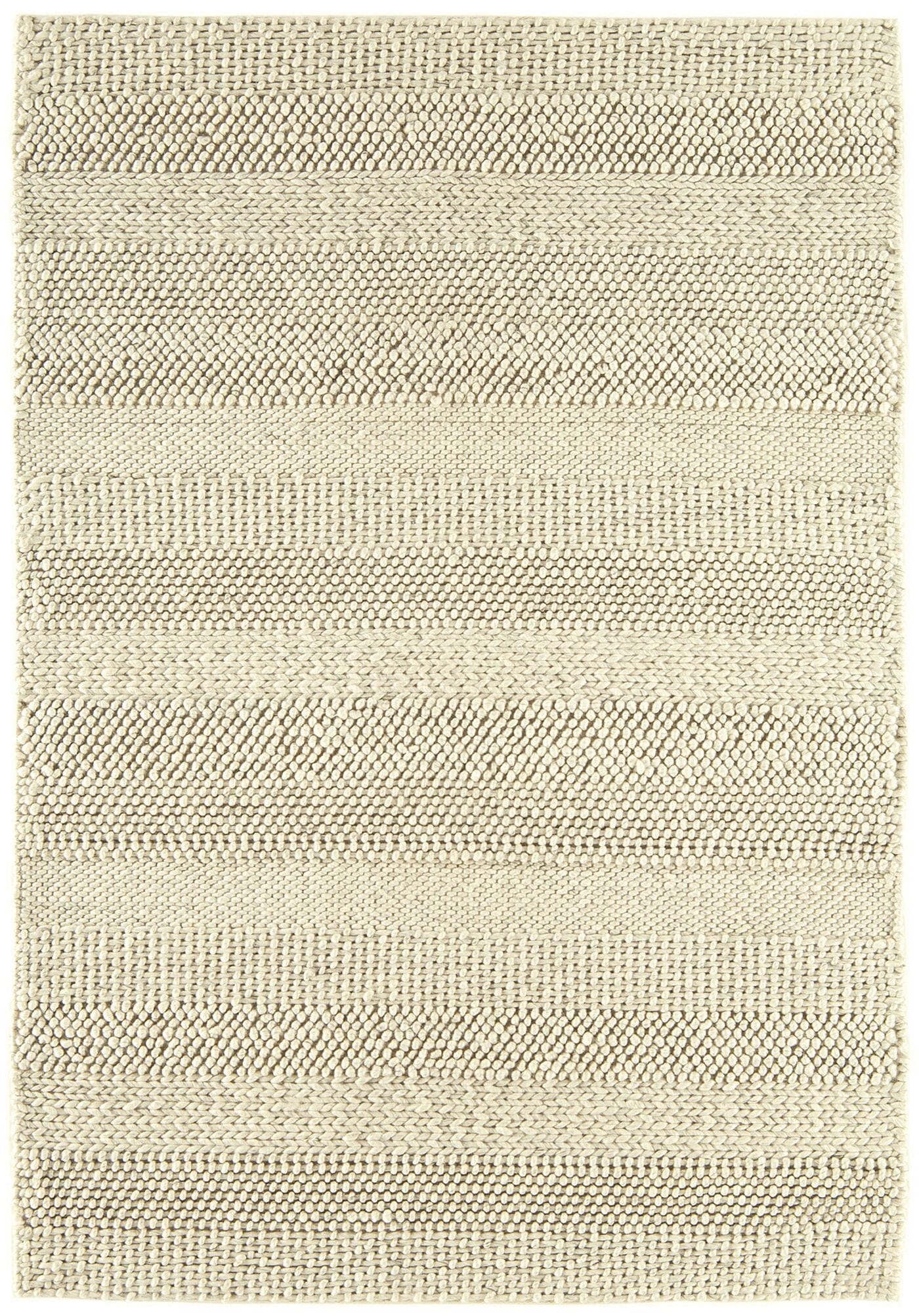 Katherine Carnaby Coast Cream Stripe Hand Spun Wool Rug CS06