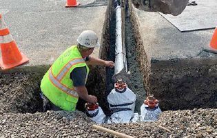 Photo of construction crew on an active job site