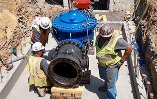 Photo of construction crew on an active job site