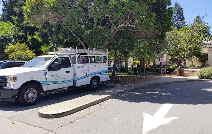 View of the 2022 Public Works Open House including an image of an MPWD vehicle