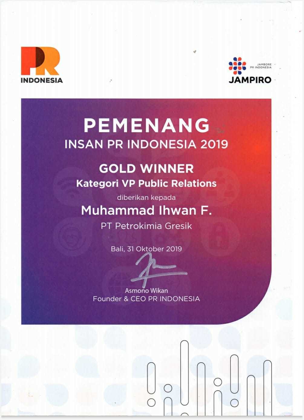 Pemenang Insan PR Indonesia 2019