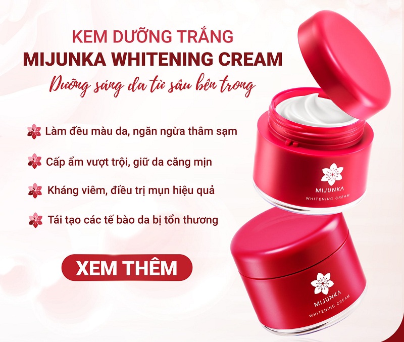 kem trắng da ban đêm mijunka