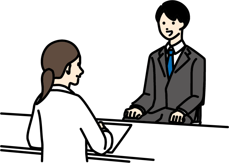 画像説明。サポート面談をしているイラスト画像