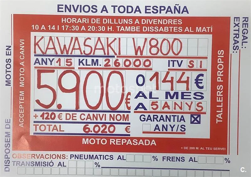 Kawasaki W800 – Vista 9