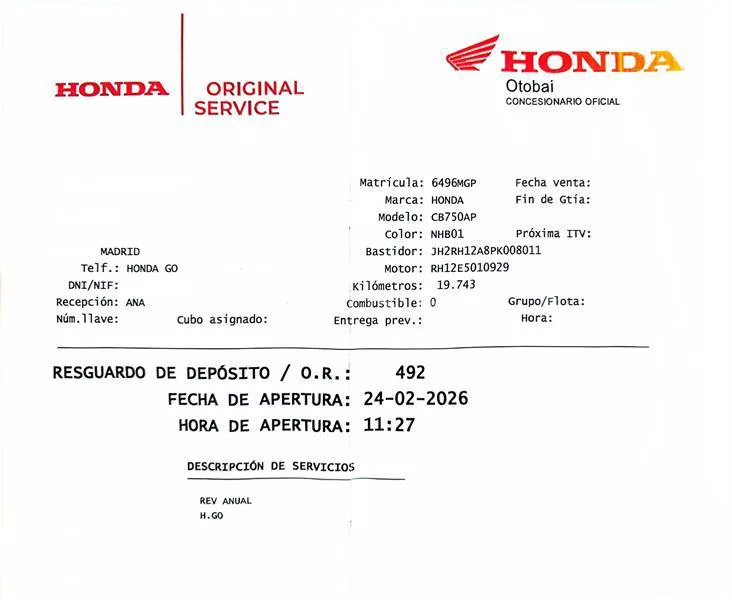 Honda CB 750 – Vista 11