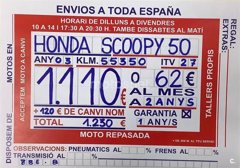 Honda SH 50 – Vista 9