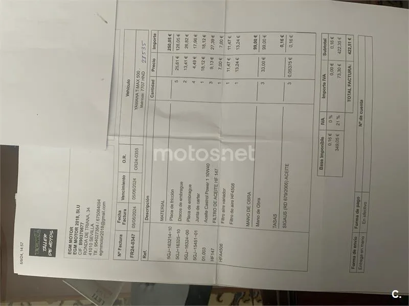 Yamaha TMAX 500 – Vista 23