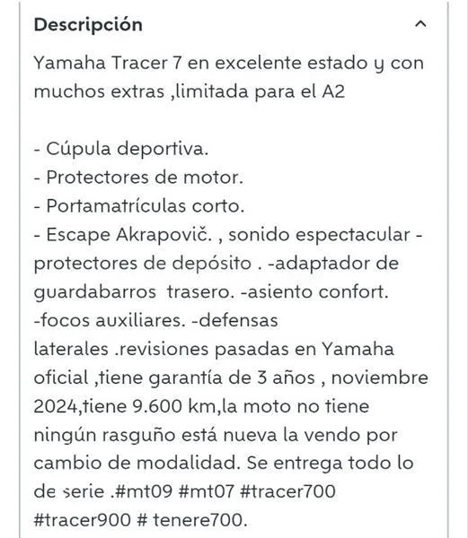 Yamaha Tracer 7 – Vista 2