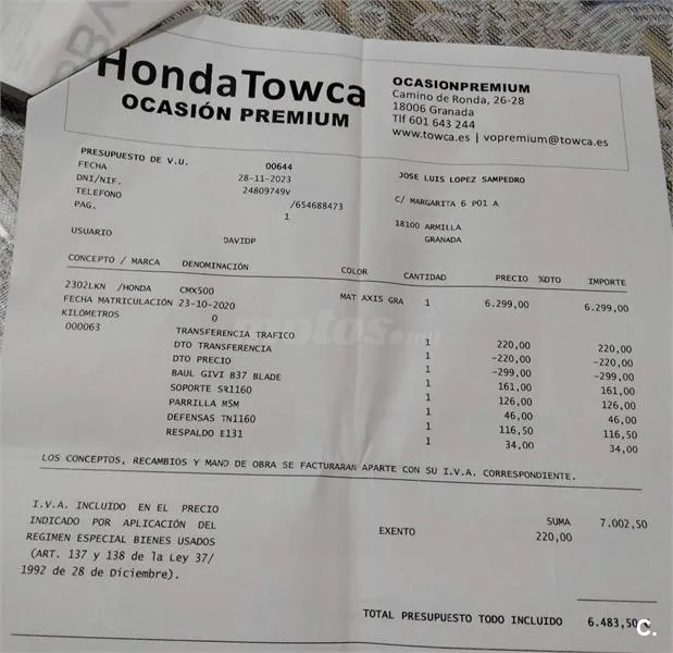 Honda CMX500 Rebel – Vista 6