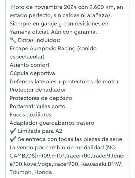 Yamaha Tracer 7 – Vista 2