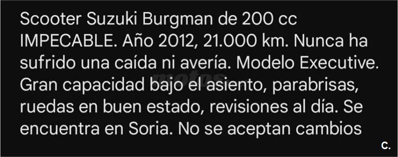 Suzuki Burgman 200 Executive – Vista 7