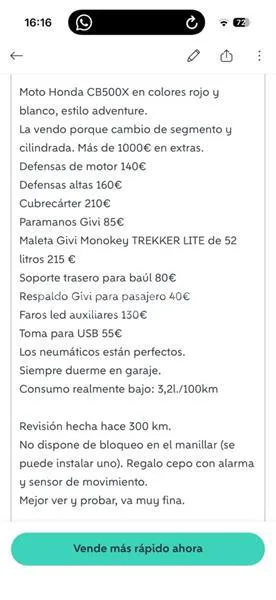 Honda CB500X 4700 € 2020 Valencia - 1