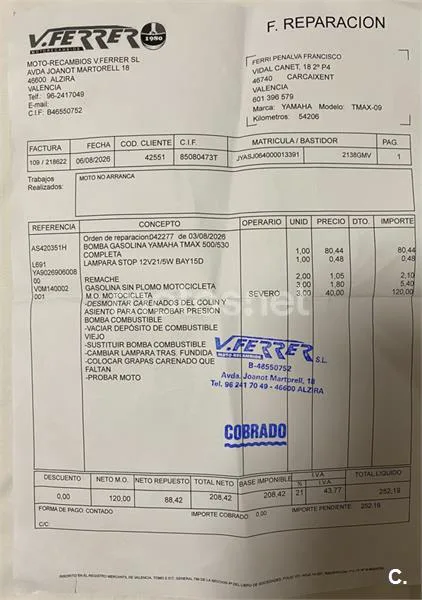 Yamaha TMAX 500 4500 € 2009 Valencia - 2